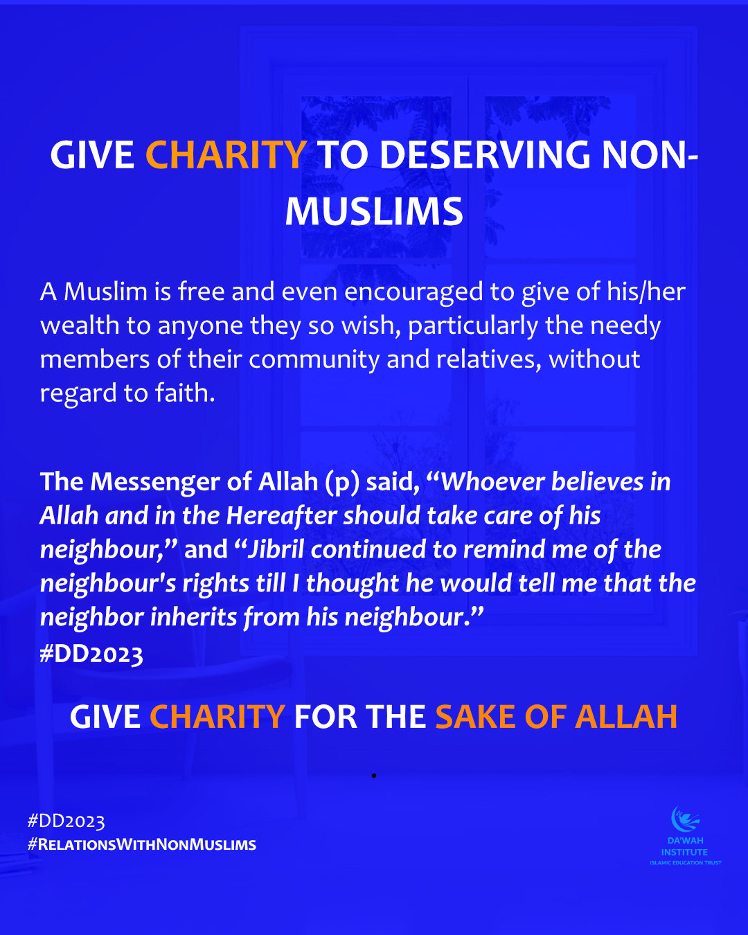 GIVE CHARITY TO DESERVING NON-MUSLIMS