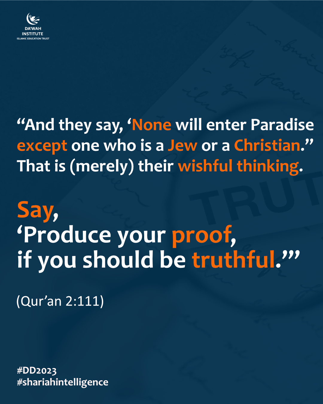 None will enter Paradise except one who is a Jew or a Christian.’
